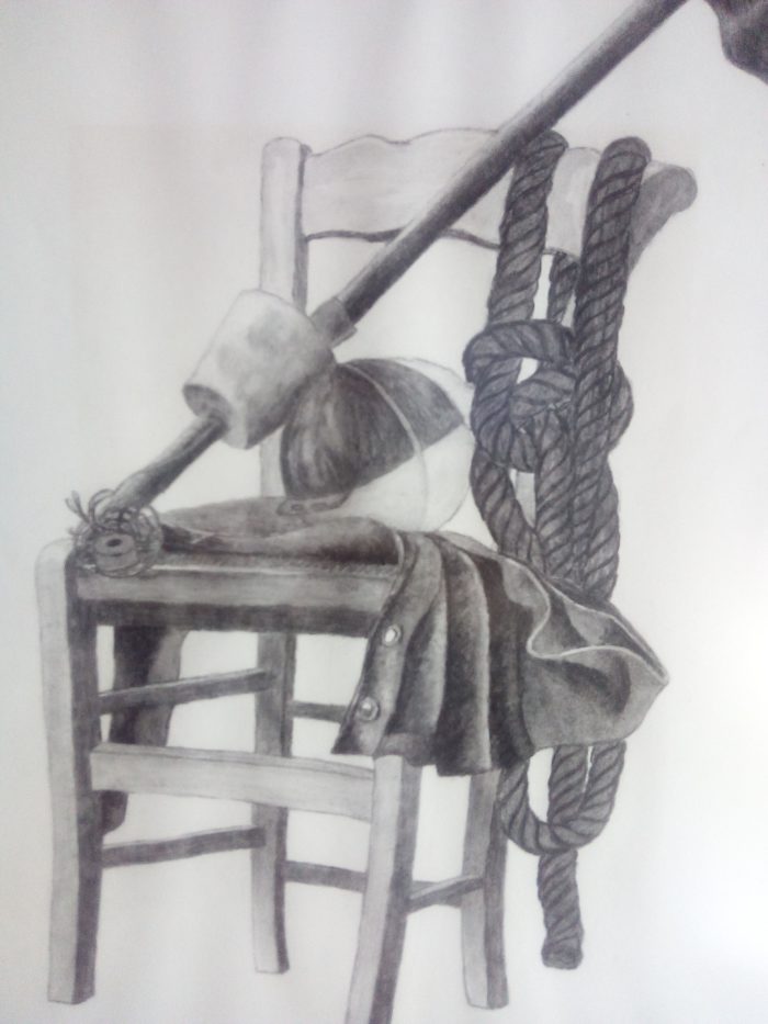 tekening schilderij houtskool